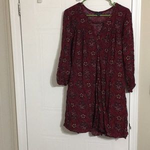 Long sleeve Maroon dress